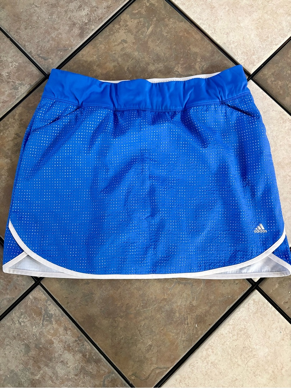 adidas Blue Mini Athletic Skirt with White Trim